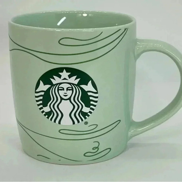 Starbucks Other - Starbucks 2020 Mint Green Swirl Mermaid Logo Ceramic Coffee Tea Mug Cup